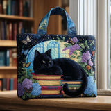 Handgemaakte Tas | Zwarte Kat in Boeken