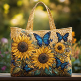 Handgemaakte Tas | Zonnebloemen en Blauwe Vlinders