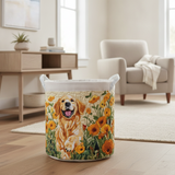 Gelukkige Gouden Pup Wasmand