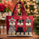 Haftowana Vintage Tas "Schnauzers in Hoeden" — Kerst