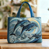 Vintage Tas "Dolfijnen in Golven" — Zee