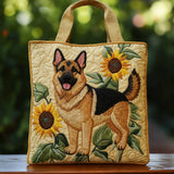 Vintage Handgemaakte Tas "Herdershond en Zonnebloemen" — Landelijk