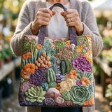 Haftowana Vintage Tas "Succulenten en Cactussen" — Botanisch