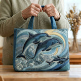 Vintage Tas "Dolfijnen in Golven" — Zee
