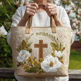 Haftowana Torba Vintage "Kruis en Witte Rozen" — Sacraal