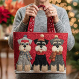 Haftowana Vintage Tas "Schnauzers in Hoeden" — Kerst